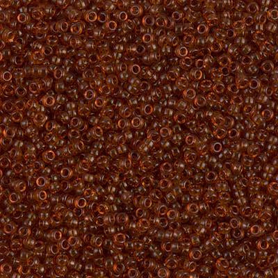 Miyuki 15/0 Round Seed Bead, 15-134, Transparent Dark Topaz