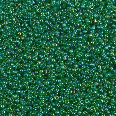 Miyuki 15/0 Round Seed Bead, 15-179, Transparent Green AB