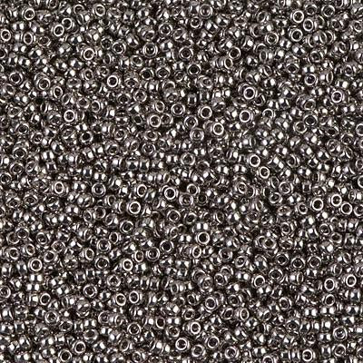 Miyuki 15/0 Round Seed Bead, 15-190, Nickel Plated