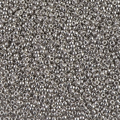 Miyuki 15/0 Round Seed Bead, 15-0194, Palladium Plated, 8 grams