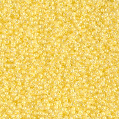 Miyuki 15/0 Round Seed Bead, 15-201, Yellow Lined Crystal