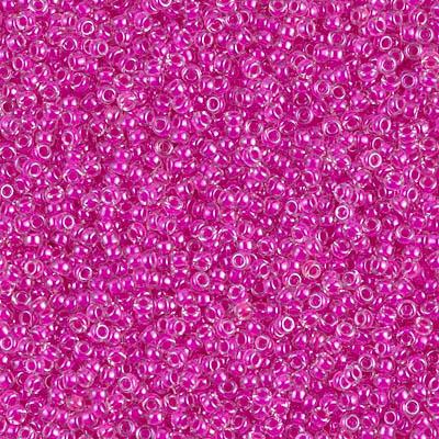 Miyuki 15/0 Round Seed Bead, 15-209, Fuchsia Lined Crystal
