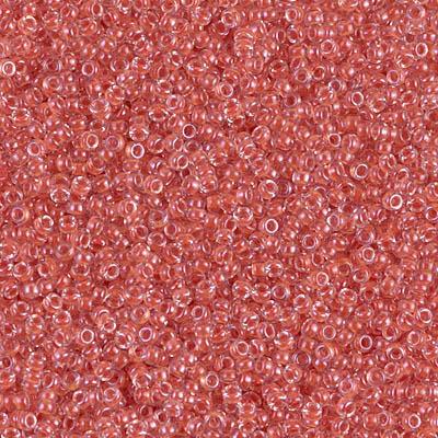 Miyuki 15/0 Round Seed Bead, 15-214, Salmon Lined Crystal