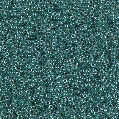 Miyuki 15/0 Round Seed Bead, 15-217, Forest Green Lined Crystal