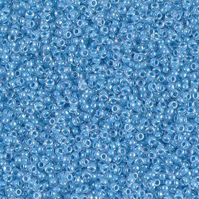 Miyuki 15/0 Round Seed Bead, 15-221, Sky Blue Lined Crystal