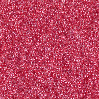 Miyuki 15/0 Round Seed Bead, 15-226, Dark Coral Lined Crystal