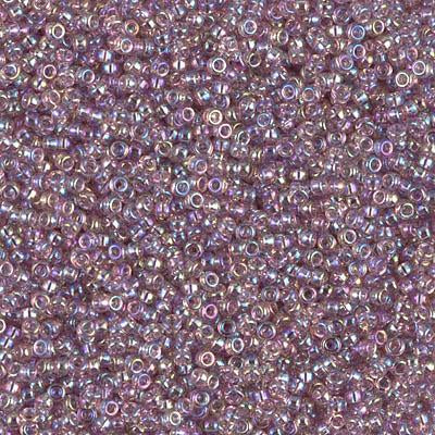 Miyuki 15/0 Round Seed Bead, 15-256, Transparent Smoky Amethyst AB