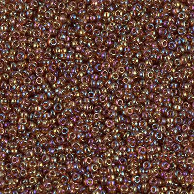 Miyuki 15/0 Round Seed Bead, 15-257, Transparent Topaz AB