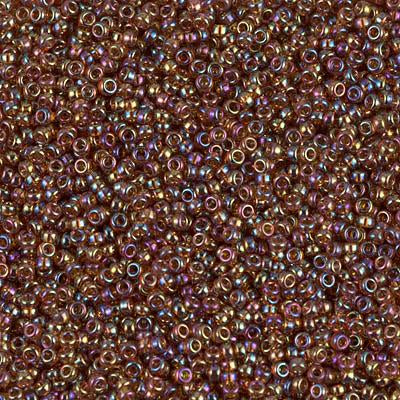 Miyuki 15/0 Round Seed Bead, 15-257, Transparent Topaz AB