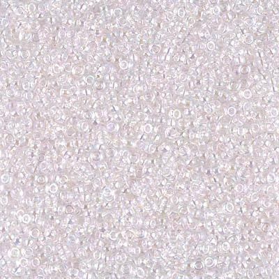 Miyuki 15/0 Round Seed Bead, 15-265, Transparent Pale Pink AB