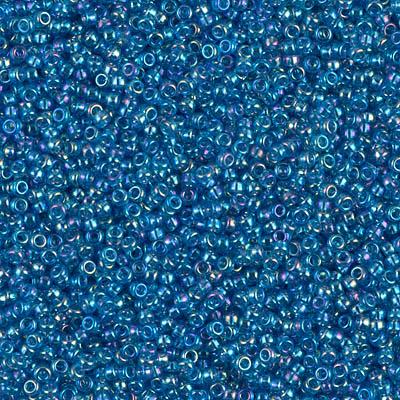 Miyuki 15/0 Round Seed Bead, 15-291, Transparent Capri Blue AB