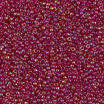 Miyuki 15/0 Round Seed Bead, 15-298, Transparent Ruby AB