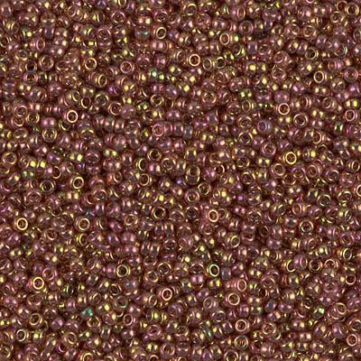 Miyuki 15/0 Round Seed Bead, 15-301, Dark Topaz Rainbow Gold Luster