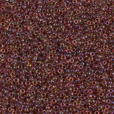 Miyuki 15/0 Round Seed Bead, 15-336, Wine Lined Peridot Luster