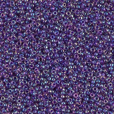 Miyuki 15/0 Round Seed Bead, 15-356, Purple Lined Amethyst AB