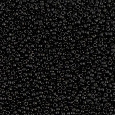 Miyuki 15/0 Round Seed Bead, 15-401F, Matte Black