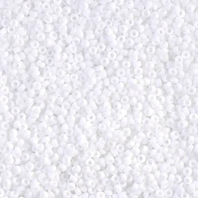 Miyuki 15/0 Round Seed Bead, 15-402F, Matte White