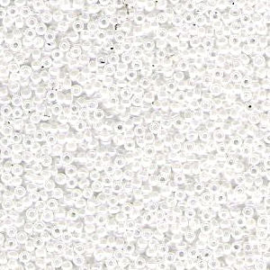 Miyuki 15/0 Round Seed Bead, 15-0420, White Pearl Ceylon, 8 grams