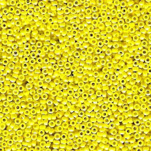 Miyuki 15/0 Round Seed Bead, 15-0422, Opaque Yellow Luster, 8 grams