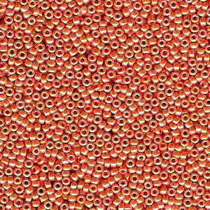Miyuki 15/0 Round Seed Bead, 15-0423, Opaque Light Orange Luster, 8 grams