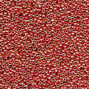 Miyuki 15/0 Round Seed Bead, 15-0424, Opaque Orange Luster, 8 grams