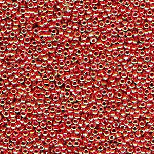 Miyuki 15/0 Round Seed Bead, 15-0424, Opaque Orange Luster, 8 grams