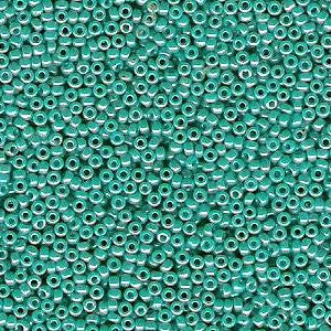 Miyuki 15/0 Round Seed Bead, 15-0435, Opaque Teal Luster, 8 grams