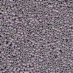 Miyuki 15/0 Round Seed Bead, 15-0437, Opaque Lavender Luster, 8 grams