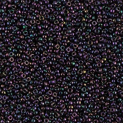 Miyuki 15/0 Round Seed Bead, 15-454, Metallic Dark Plum Iris