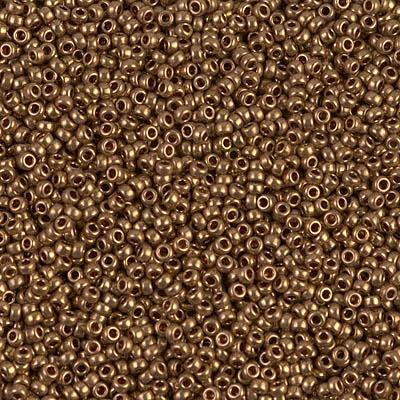 Miyuki 15/0 Round Seed Bead, 15-457L, Metallic Light Bronze