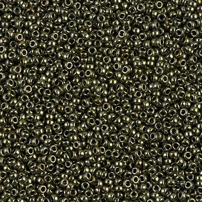 Miyuki 15/0 Round Seed Bead, 15-459, Metallic Olive