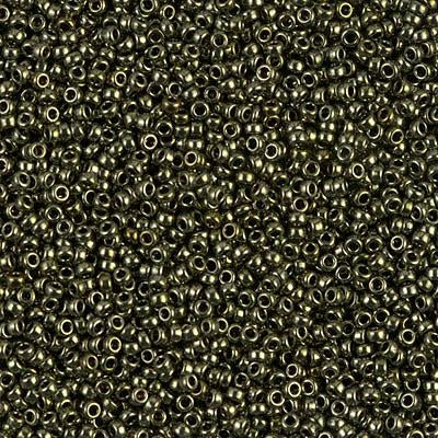 Miyuki 15/0 Round Seed Bead, 15-459, Metallic Olive