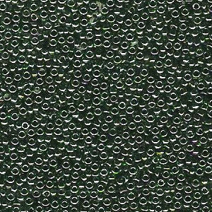 Miyuki 15/0 Round Seed Bead, 15-0465, Mettallic Dark Green Iris, 8 grams