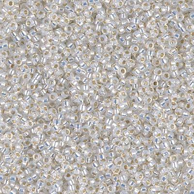 Miyuki 15/0 Round Seed Bead, 15-551, Gilt Lined White Opal