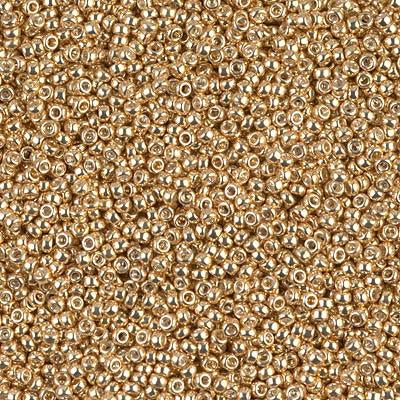 Miyuki 15/0 Round Seed Bead, 15-1052, Galvanized Gold