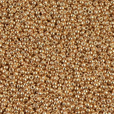 Miyuki 15/0 Round Seed Bead, 15-1053, Galvanized Yellow Gold