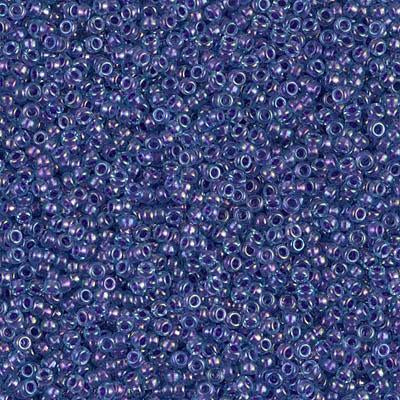 Miyuki 15/0 Round Seed Bead, 15-1827, Sparkling Purple Lined Aqua Luster