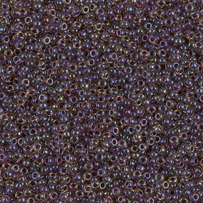 Miyuki 15/0 Round Seed Bead, 15-1839, Dark Amy Lined Topaz AB