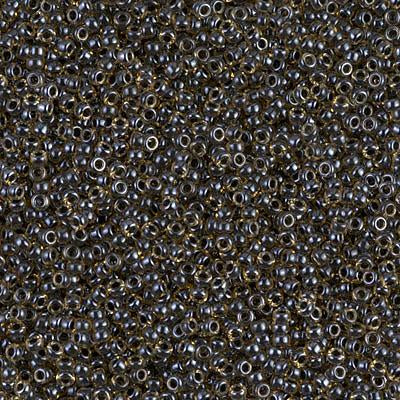 Miyuki 15/0 Round Seed Bead, 15-1840, Black Lined Topaz AB