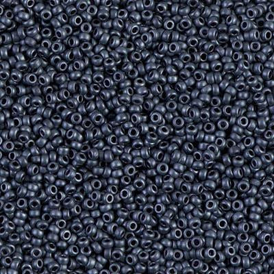 Miyuki 15/0 Round Seed Bead, 15-2001, Matte Gunmetal