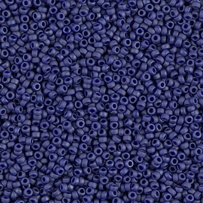 Miyuki 15/0 Round Seed Bead, 15-2075, Matte Opaque Cobalt Luster