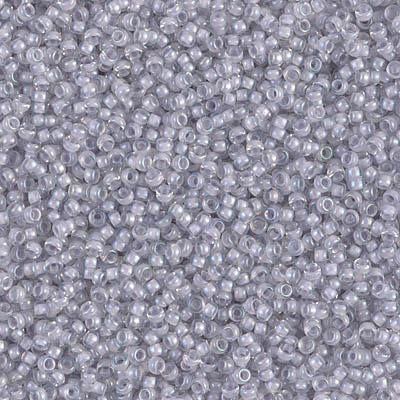 Miyuki 15/0 Round Seed Bead, 15-2209, Pale Violet Lined Crystal Luster