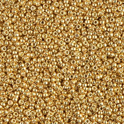 Miyuki 15/0 Round Seed Bead, 15-4202, Duracoat Galvanized Gold