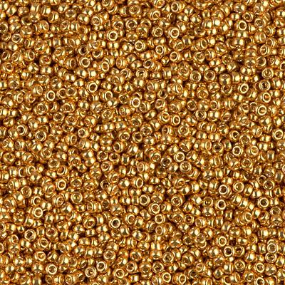 Miyuki 15/0 Round Seed Bead, 15-4203, Duracoat Galvanized Yellow Gold