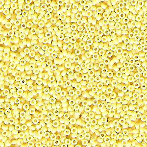 Miyuki 15 Round Seed Bead, 15-4451, Duracoat Dyed Opaque Lt Lemon Ice, 8 grams