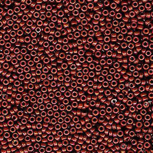 Miyuki 15 Round Seed Bead, 15-4458, Duracoat Dyed Opaque Persimmon, 8 grams