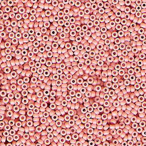 Miyuki 15 Round Seed Bead, 15-4461, Duracoat Dyed Opaque Tea Rose, 8 grams