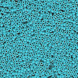 Miyuki 15 Round Seed Bead, 15-4480, Duracoat Dyed Opaque Underwater Blue, 8 grams