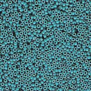 Miyuki 15 Round Seed Bead, 15-4483, Duracoat Dyed Opaque Azure, 8 grams
