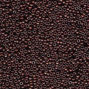 Miyuki 15 Round Seed Bead, 15-4492, Duracoat Dyed Opaque Cognac, 8 grams